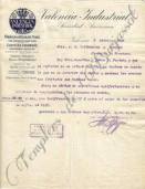 Carta comercial de VALENCIA INDUSTRIAL S.A., a los Sres A.R. VALDESPINO Y Hnos. 1927